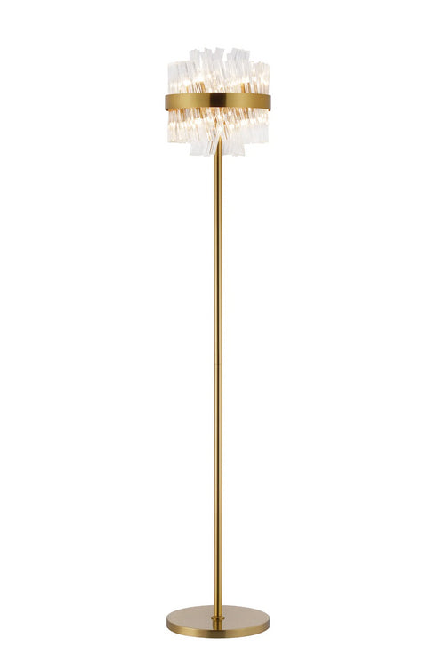 Kade Floor Lamp Brass - Clear Glass